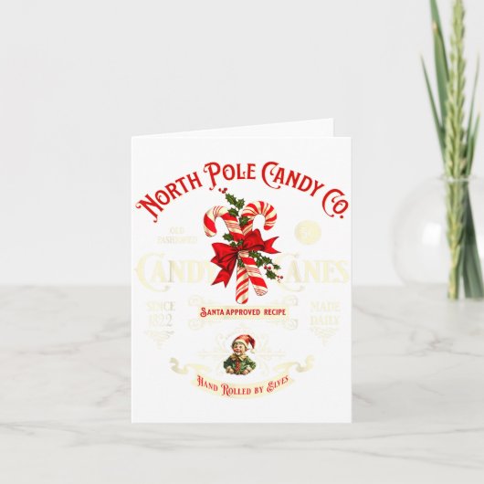 Old Fashioned North Le Candy Cane Company Elf Chri カード (正面)