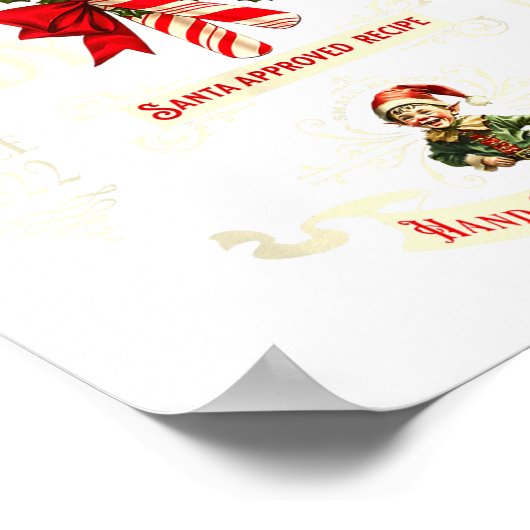 Old Fashioned North Le Candy Cane Company Elf Chri ポスター (角)