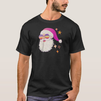 Old Fashioned Santa Claus Face Pink Vintage Christ Tシャツ