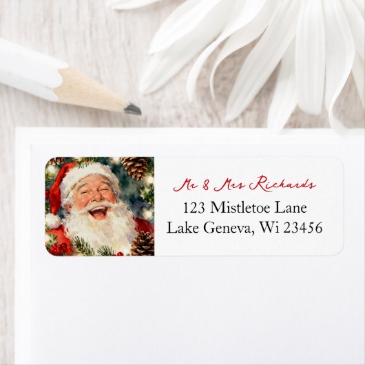 Old-Fashioned Santa Claus Vintage Christmas  ラベル (インサイチュ)