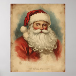 Old-Fashioned Santa Claus | Vintage Rustic Holiday ポスター