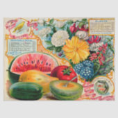 Old fashioned vegetable fruit flower seed advertis 薄葉紙 (正面)