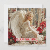 Old fashioned watercolor red white Christmas cards シーズンカード (正面)