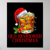 Old Fashioned Whiskey Christmas Funny Bourbon Tail ポスター (正面)