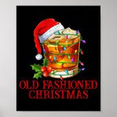 Old Fashioned Whiskey Christmas Funny Bourbon Tail ポスター (正面)