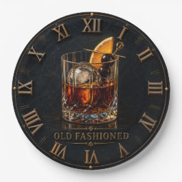 Old Fashioned Whiskey Cocktail Bar Decor ペーパープレート
