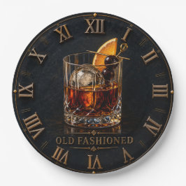 Old Fashioned Whiskey Cocktail Bar Decor ペーパープレート