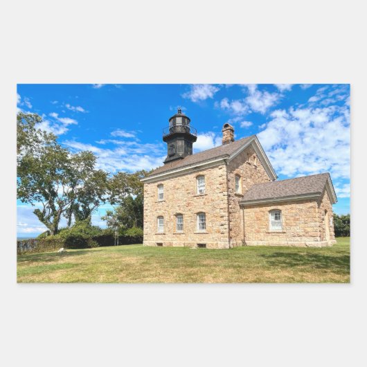 Old Field Point Light house, New York Stickers 長方形シール (正面)