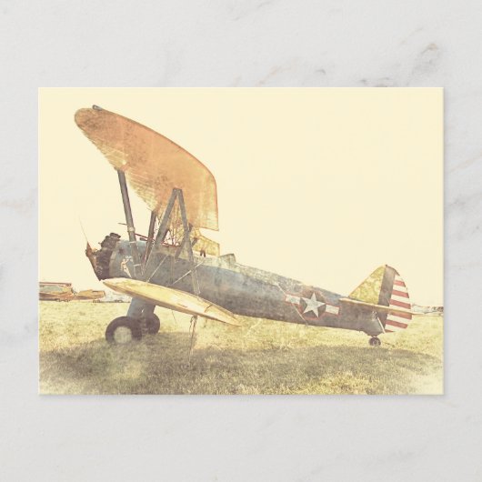 Old Fighter Biplane Airplanes Postcard ポストカード (正面)