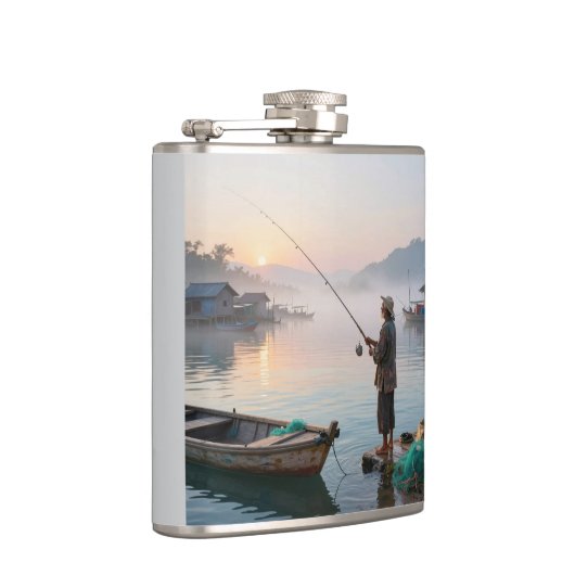 Old fisherman at sunrise フラスク (右)