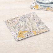 Old Friends Library Circulation Card スクエアペーパーコースター (アングル)