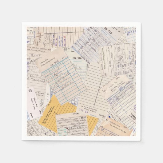 Old Friends Library Circulation Card Napkin スタンダードカクテルナプキン (正面)