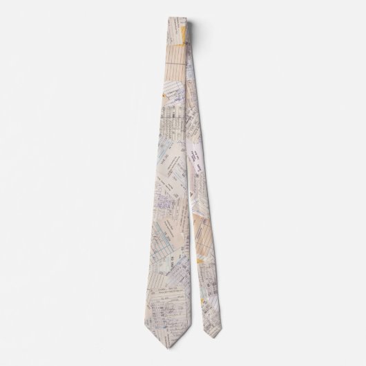 Old Friends Library Circulation Card Tie ネクタイ (正面)