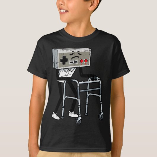 Old Gaming Controller Walker Funny Gamer Men Women Tシャツ (正面)
