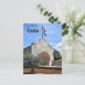 Old Gate and Flag in Nin Croatia ポストカード (スタンド正面)
