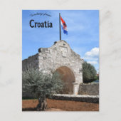 Old Gate and Flag in Nin Croatia ポストカード (正面)