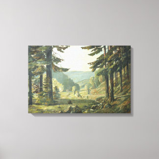 Old German Oil Painting – Forest Erzgebirge 1905 キャンバスプリント