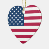 Old Glory パーソナライズされた Message USAハート セラミックオーナメント (左)