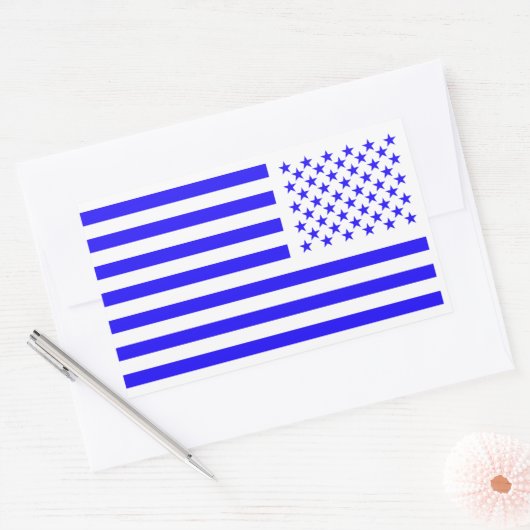 Old Glory Blue 長方形シール (封筒)