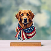 Old Glory Golden Retriever Vintage Shirt 2 アクリルサイン (ニュートラル)