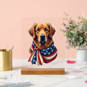 Old Glory Golden Retriever Vintage Shirt 2 アクリルサイン (ウェディング)