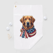 Old Glory Golden Retriever Vintage Shirt 2 ゴルフタオル (インサイチュ)