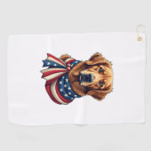 Old Glory Golden Retriever Vintage Shirt 2 ゴルフタオル (横)