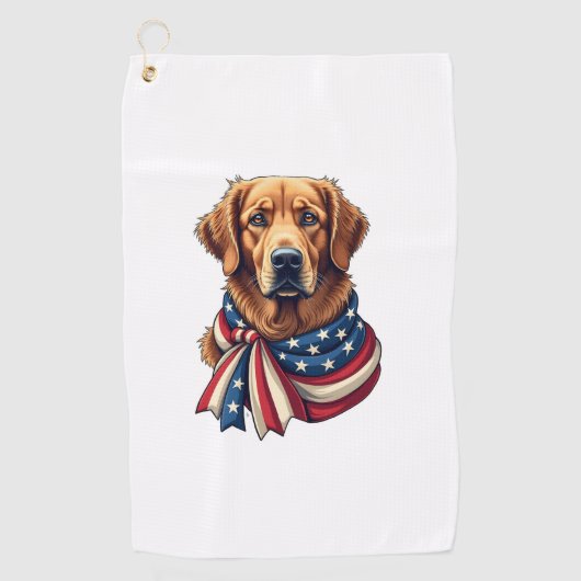 Old Glory Golden Retriever Vintage Shirt 2 ゴルフタオル (正面)