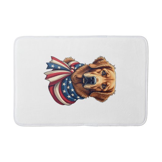 Old Glory Golden Retriever Vintage Shirt 2 バスマット (正面)