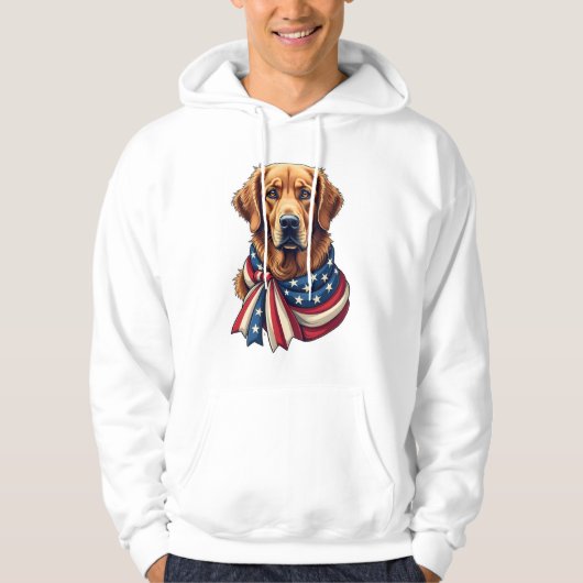 Old Glory Golden Retriever Vintage Shirt 2 パーカ (正面)