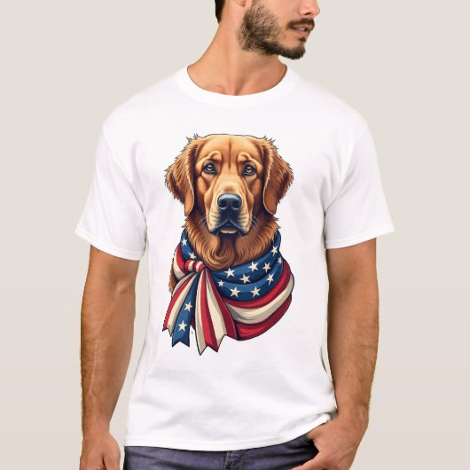 Old Glory Golden Retriever Vintage Shirt 2 Tシャツ (正面)