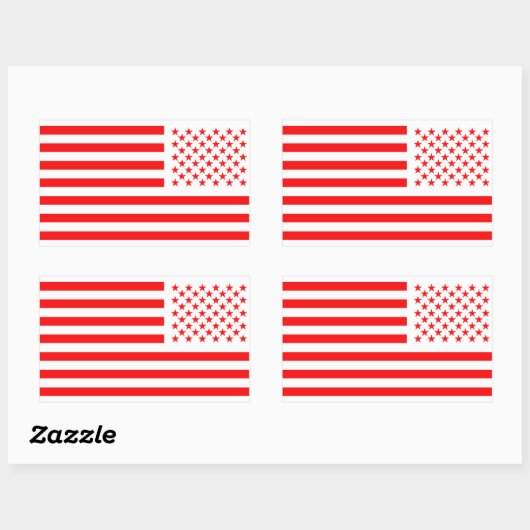 Old Glory Red  長方形シール (シート)