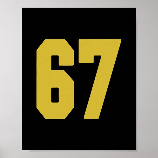 Old Gold Black Number 67 Jersey Player Uniform #67 ポスター (正面)