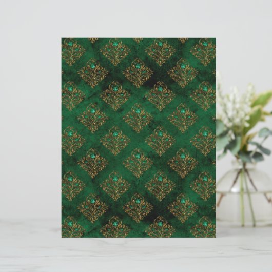 Old Gold Emerald French scrapbook Paper  (スタンド正面)