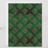 Old Gold Emerald French scrapbook Paper  (正面)