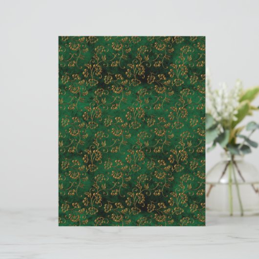Old Gold Emerald French scrapbook Paper (スタンド正面)