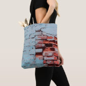 Old grungy brick wall with natural defects. Scratc トートバッグ (クローズアップ)