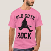 OLD GUYS ROCK、男おもしろいのTシャツ Tシャツ (正面)