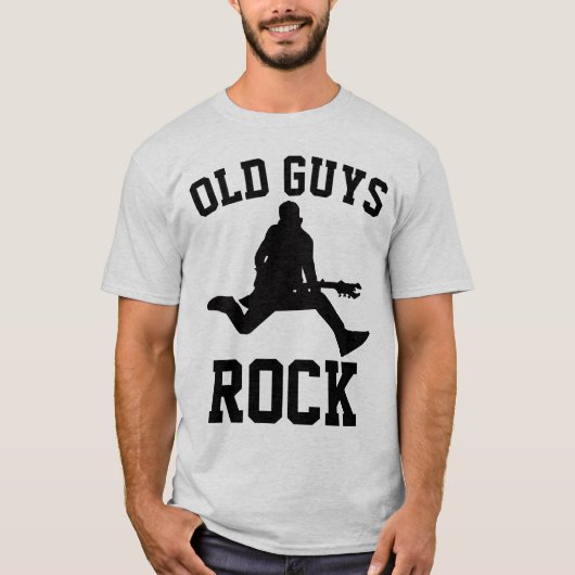 OLD GUYS ROCK、男おもしろいのTシャツ Tシャツ (正面)