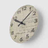 old handwritten ledger ラウンド壁時計 (傾斜)