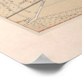 Old Hanover Germany Map (1887) Vintage Hannover ポスター (角)