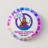 Old Hippie Hippy絞り染めクラス懇親会名タグ 缶バッジ (正面)