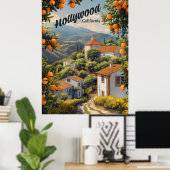 Old Hollywood California：オレンジグローブAwait ポスター (ホームオフィス)