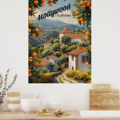 Old Hollywood California：オレンジグローブAwait ポスター (キッチン)