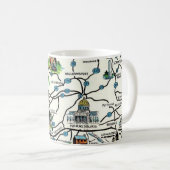 Old Illustrated Pennsylvania Map Mug コーヒーマグカップ (正面右)