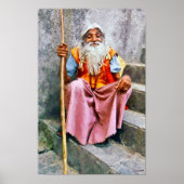 Old Indian Man With Staff ポスター (正面)