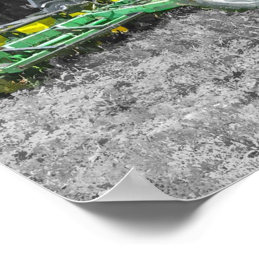 Old International Tractor Painterly ポスター (角)