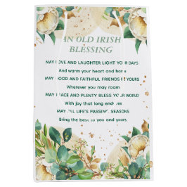 Old Irish Blessing on Gold Dust and Roses ミディアムペーパーバッグ