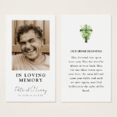 Old Irish Blessing Photo Prayer Card (正面&裏面)