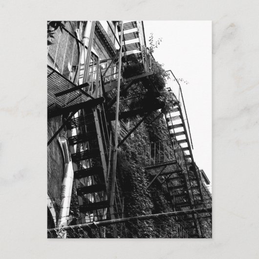 Old Iron Apartment Building Staircase ポストカード (正面)